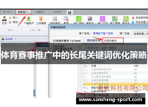 体育赛事推广中的长尾关键词优化策略